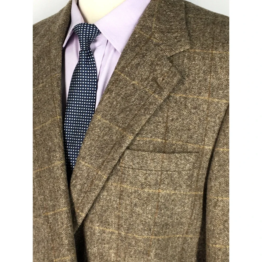 44R Brooks Brothers USA Mens 2 Button Pure Camel Hair Blazer Sport Coat W/Pane